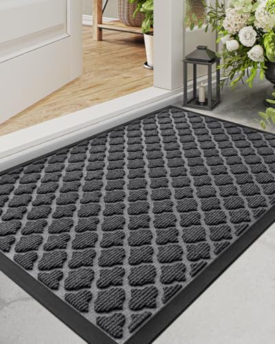 DEXI Front Door Mat, Floral Black