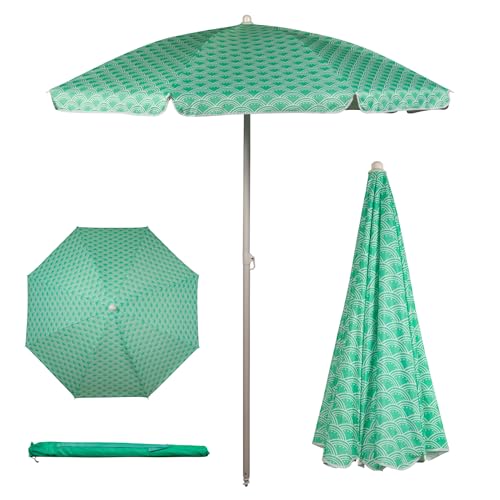 PICNIC TIME 5.5 Ft Beach Umbrella (Mermaid Teal)