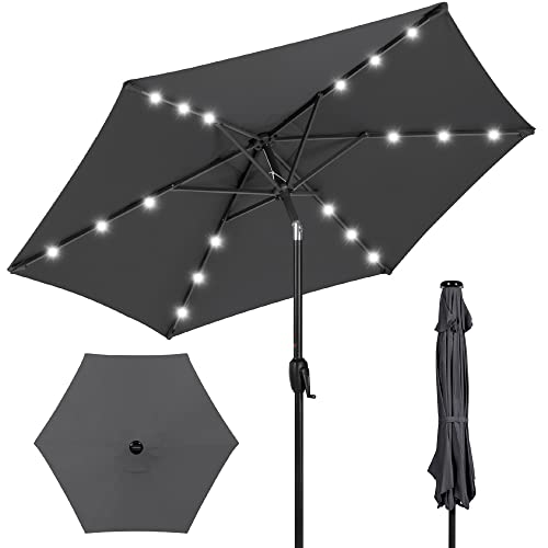 Best Choice Products 7.5ft Solar Market Umbrella - Gray
