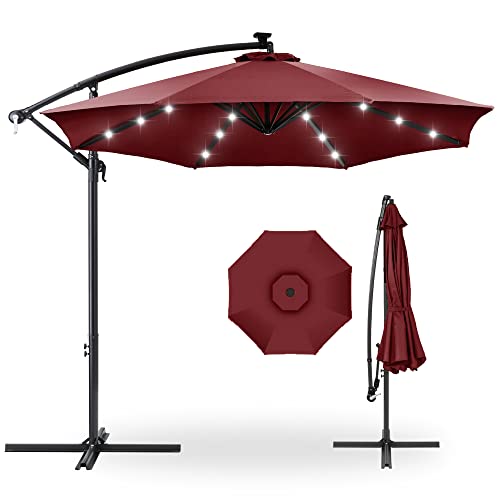 Best Choice Products 10ft Solar LED Offset (Burgundy)