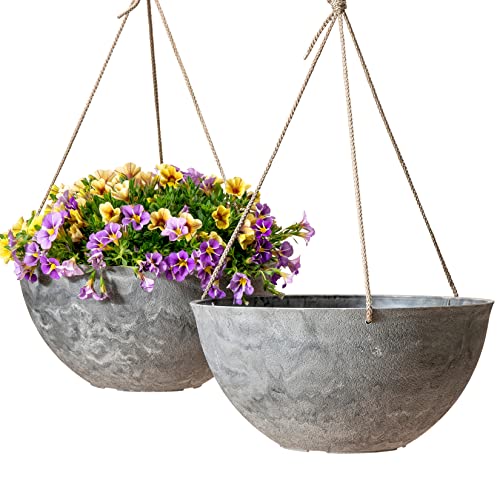LA JOLIE MUSE Large Hanging Planters (Marble)