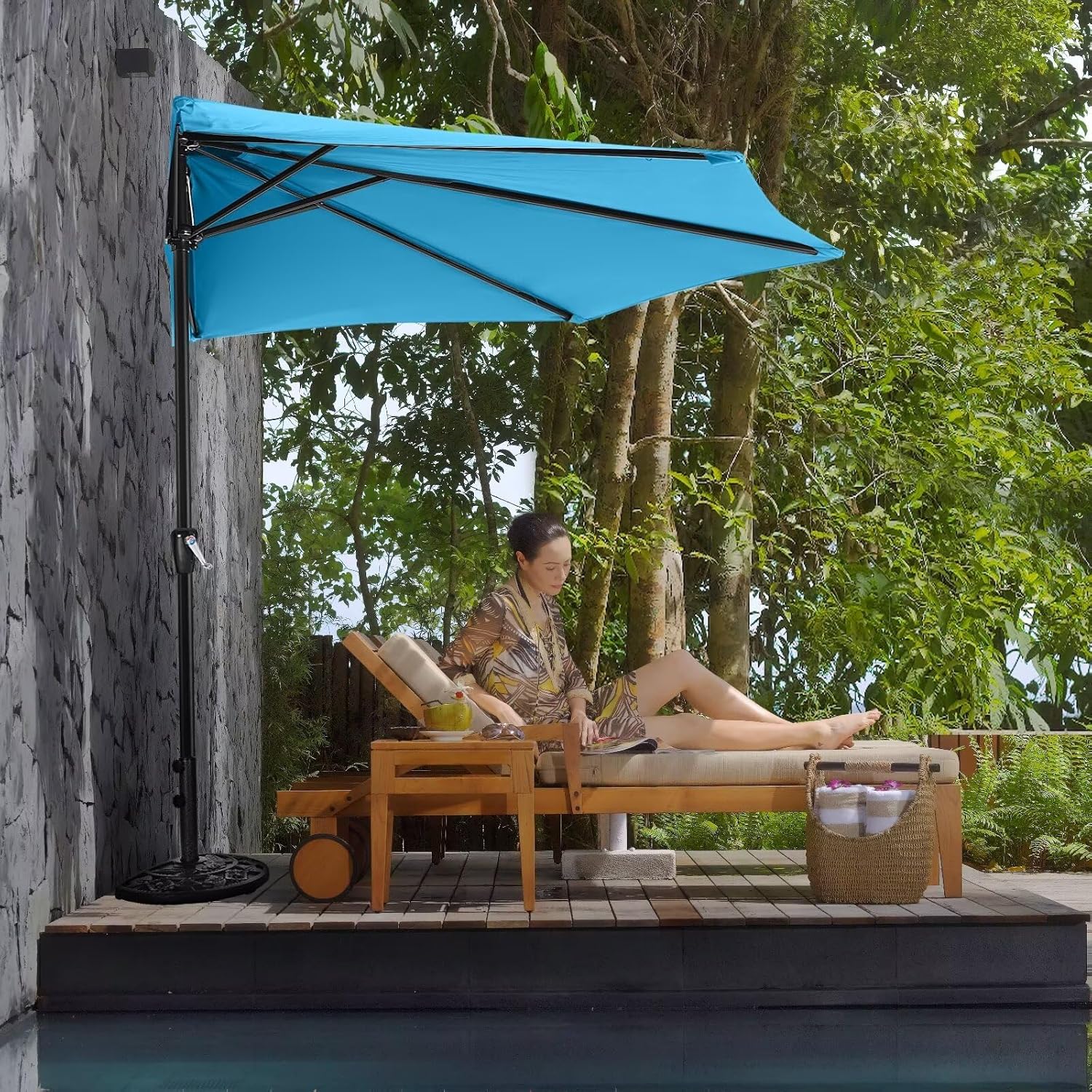 ABCCANOPY Patio Umbrella Outdoor Half Umbrellas for Patio, Backyard, Garden, Deck