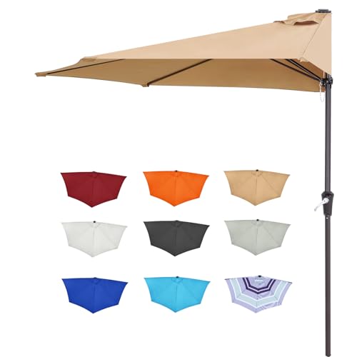 ABCCANOPY Patio Umbrella Outdoor Half Umbrellas for Patio, Backyard, Garden, Deck