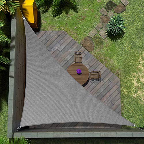 Amgo Custom Size 16' x 21' x 26.4' Gray Right Triangle Sun Shade Sail UPF50+ AGTAPRT12, Order to Make Canopy Awning, 95% UV Blockage, Water & Air Permeable, Commercial Standard (We Customize)