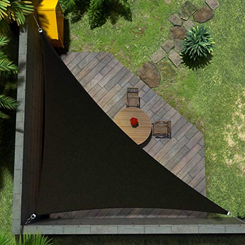 Amgo Custom Size 18' x 23' x 29.2' Black Right Triangle Sun Shade Sail UPF50+ AGTAPRT12, Order to Make Canopy Awning, 95% UV Blockage, Water & Air Permeable, Commercial Standard (We Customize)