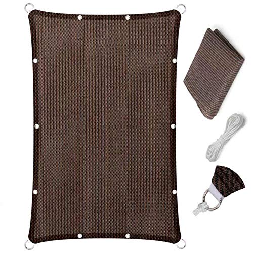 Eden's Decor Straight Flat Edge Sun Shade Sail with Grommets, Pergola Shade Cover Outdoo Sun Shade, Patio Shade, Deck Shade(Brown, 14' X 17')