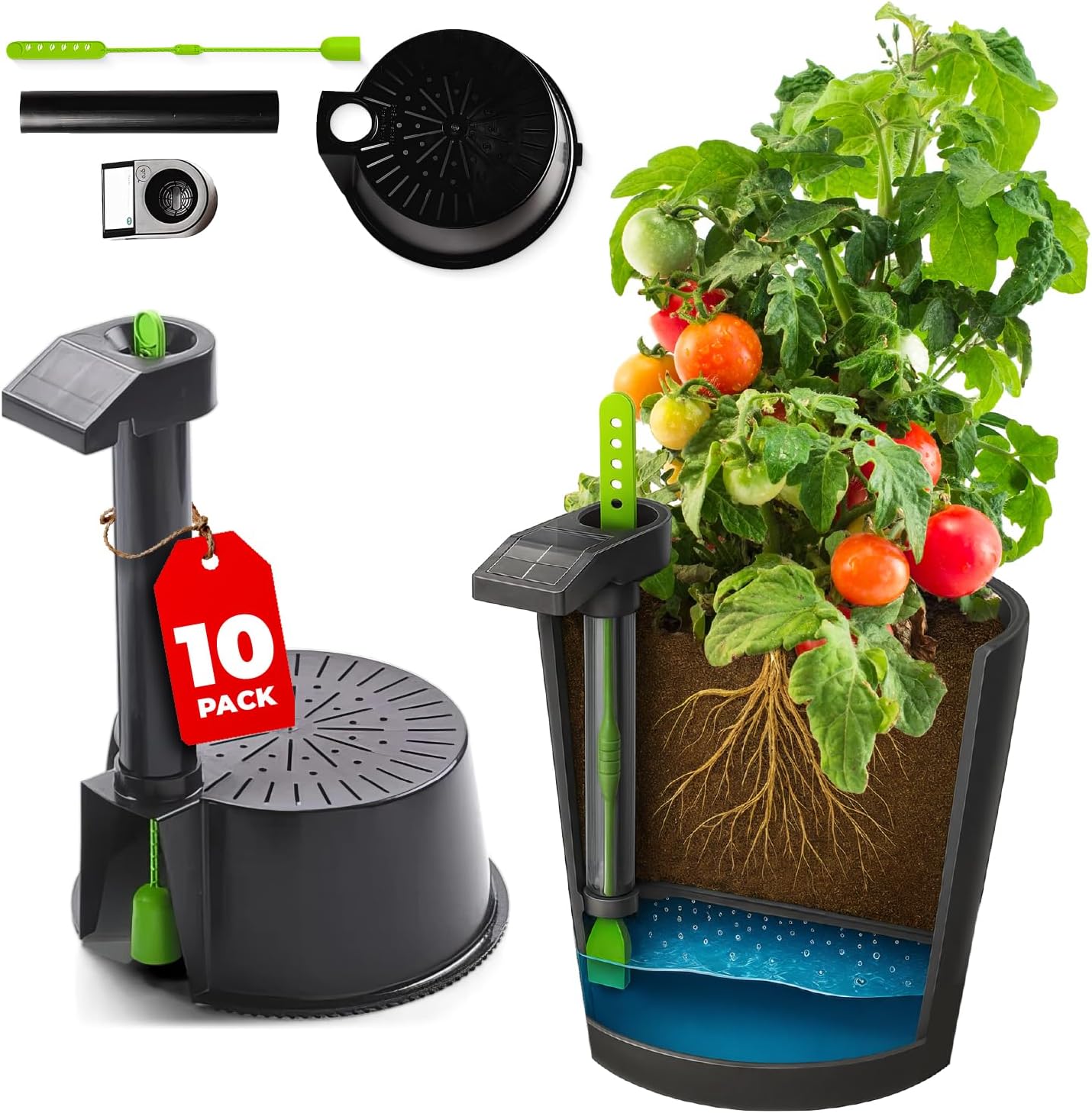 Garden Kit (10PK) self-watering sub-irrigated planter insert. Turn any bucket into a self-watering Container Garden. Create an indoor or outdoor, space saving and portable garden in minutes.