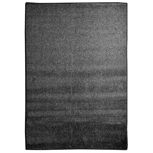 iCustomRug Indoor/Outdoor Turf Carpet & Rugs, Synthetic Grass Artificial Grass for Decks, Patios, Yards, Camping, Boats, Finished Edges with Binding Tape, 12ft X 23ft in Black and Grey