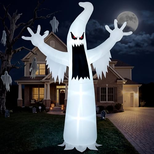 Joiedomi 12 FT Tall Halloween Inflatables Ghost Outdoor Decorations, Inflatable Yard Decorations, Blow Up Ghost Halloween Decor with Build-in LEDs for Scary Decor