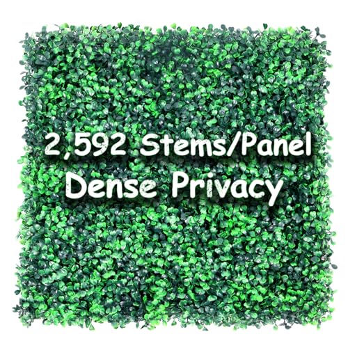12 Pieces 20 X 20 (33.3 Sq.Ft) Artificial Hedge Boxwood Panels UV Protected Boxwood Hedge Grass Wall Green Greenery Plant Mats Backdrop Panels for Indoor Outdoor Garden Backyard Fence