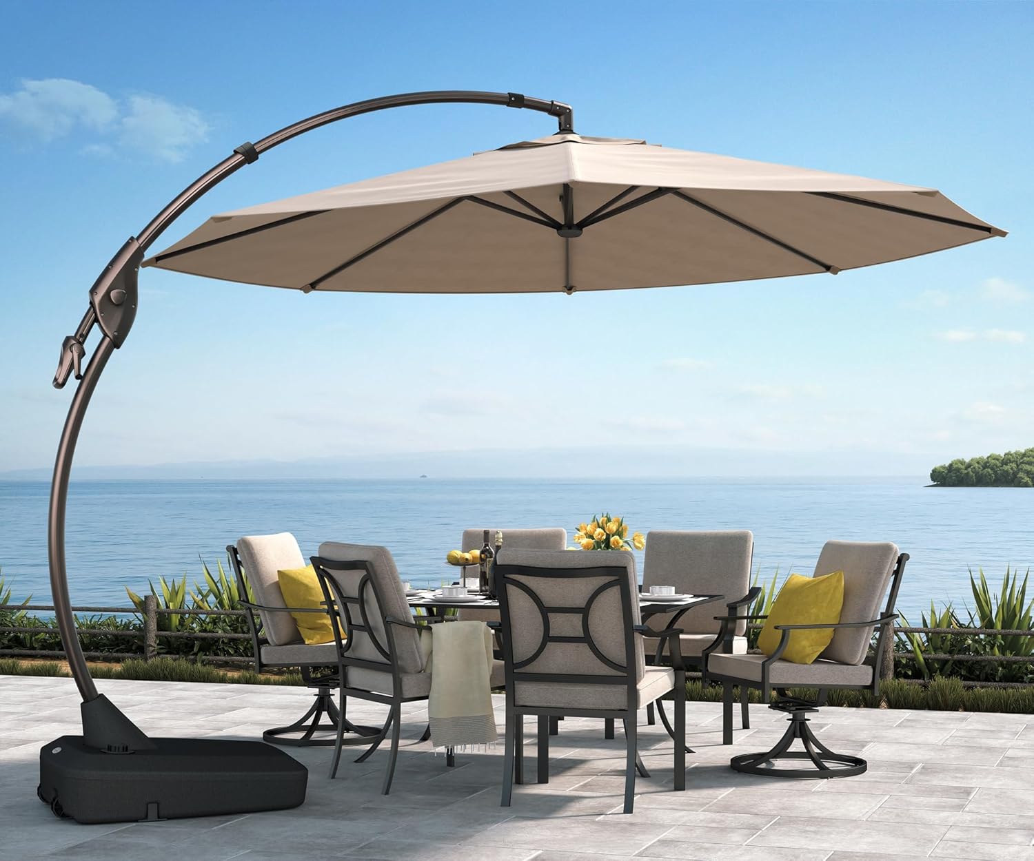 Grand patio 11FT Cantilever Umbrella (Champagne)