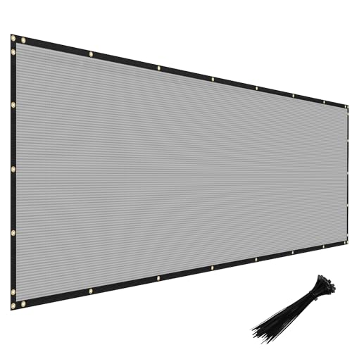 Windscreen4less Privacy Fence Screen 5' x 30' Heavy Duty Windscreen Fencing Mesh Fabric Shade Net Cover for Outdoor Wall Garden Yard Pool Deck, Light Gray