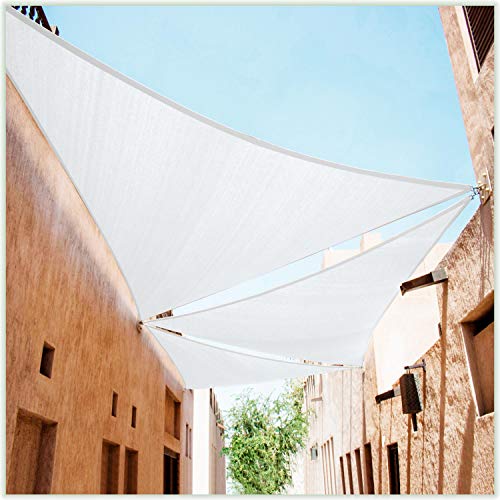 ColourTree TAPR1616 Custom Size 14' x 21' White Sun Shade Sail Canopy UV Block UPF50 Rectangle - Commercial Standard Heavy Duty - 190 GSM - 3 Years Warranty