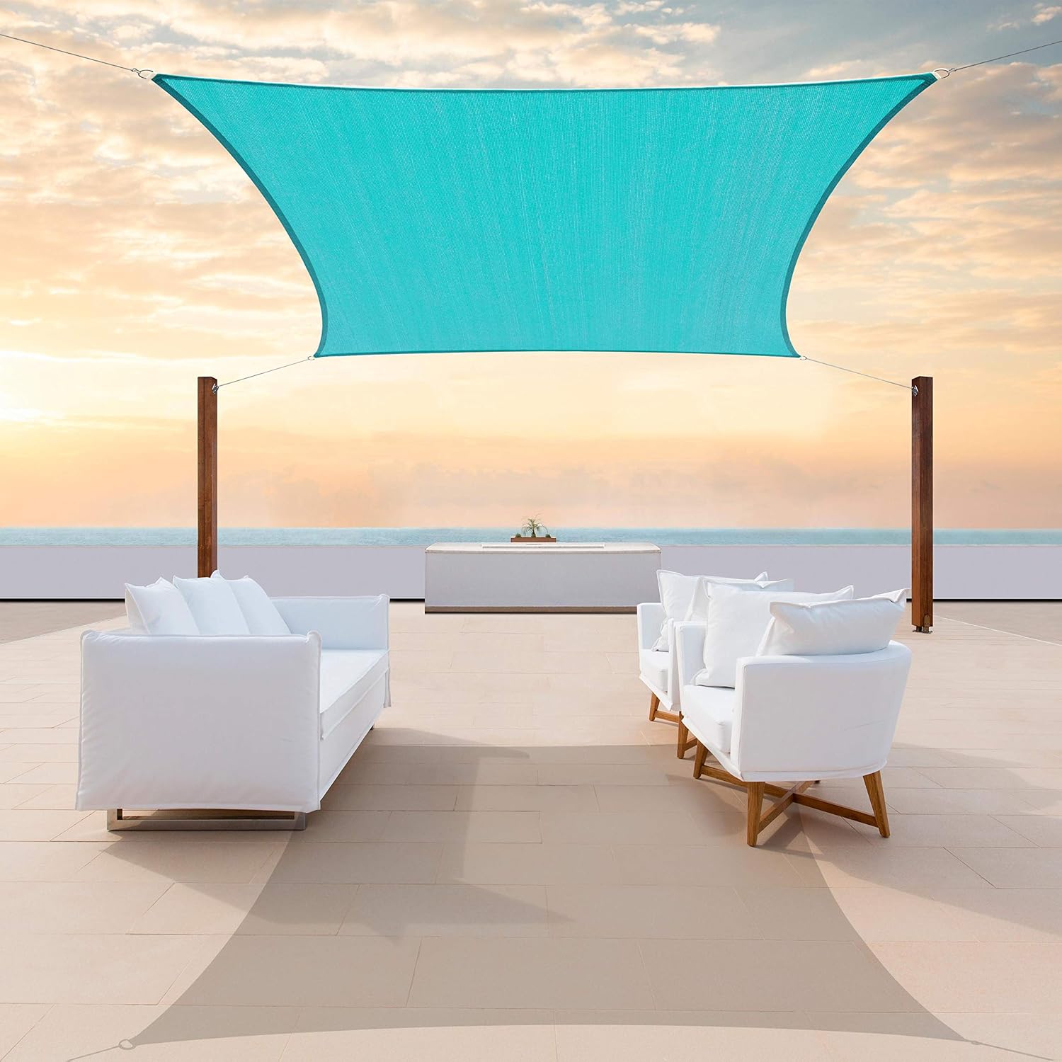 ColourTree TAPR1616 Custom Size 13' x 24' Turquoise Sun Shade Sail Canopy UV Block UPF50 Rectangle - Commercial Standard Heavy Duty - 190 GSM - 3 Years Warranty