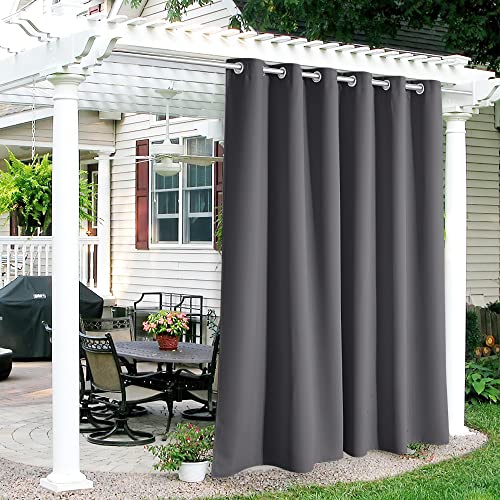 RYB HOME Patio Curtains Outdoor (Grey)