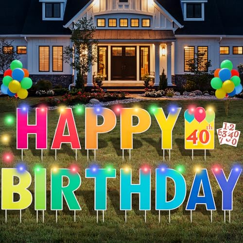ComboJoy Happy Birthday Yard Sign with Stakes