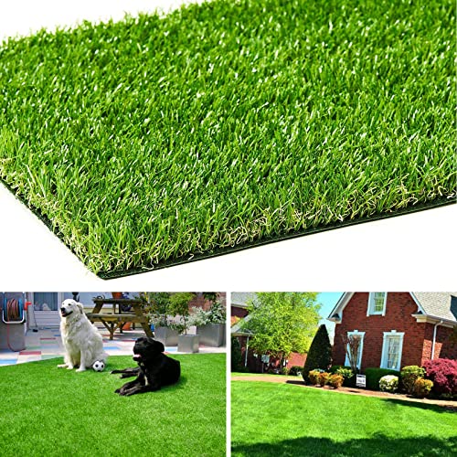 AYOHA Artificial Turf 5 ft x 17 ft with Drainage, 1.38 Inch Realistic Fake Grass Rug Indoor Outdoor Lawn Landscape for Garden, Balcony, Patio, Synthetic Grass Mat for Dogs, Customized