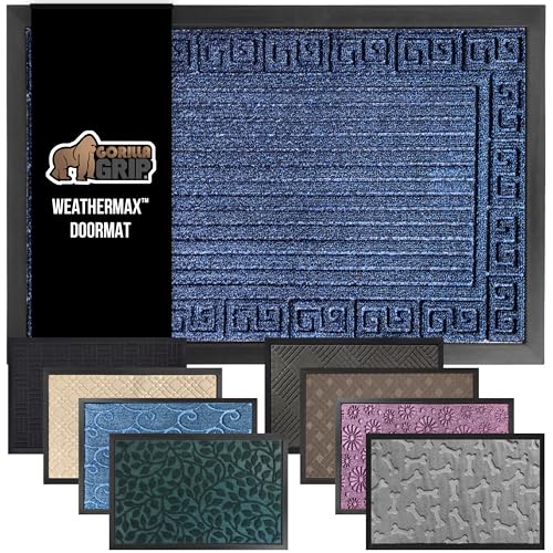 GORILLA GRIP WeatherMax Doormat (72x24, Navy)