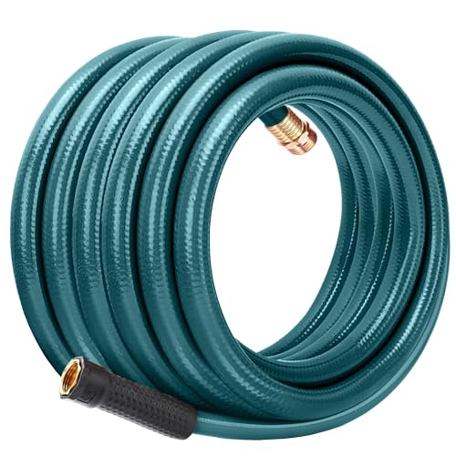 Worth Leader Garden Hose 3/4 in. x 50 ft. -No Kink, Flexible, Leakproof, Male/Female -Heavy Duty Durable 5 Layers PVC Rubber Lightweight Water Pipe for Gardening, Agriculture & Lawn Care -500PSI Burst