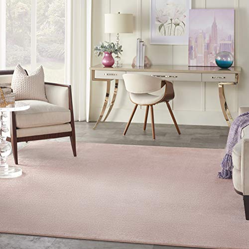 Nourison Essentials Indoor/Outdoor Pink 9' x 12' Area Rug, Easy Cleaning, Non Shedding, Bed Room, Living Room, Dining Room, Backyard, Deck, Patio (9x12)