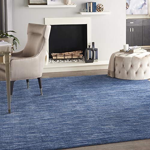 Nourison Essentials Indoor/Outdoor Navy Blue 10' x 14' Area Rug, Easy Cleaning, Non Shedding, Bed Room, Living Room, Dining Room, Backyard, Deck, Patio (10x14)