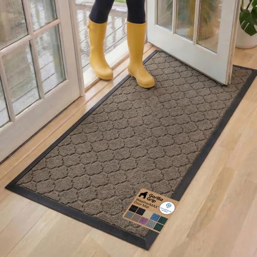 GORILLA GRIP WeatherMax Doormat (Latte Quatrefoil)