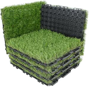 XLX TURF Interlocking Artificial Grass Turf Tiles (6-Pack)
