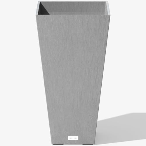 Veradek V-Resin Indoor/Outdoor Taper Planter (26 inch, Grey)