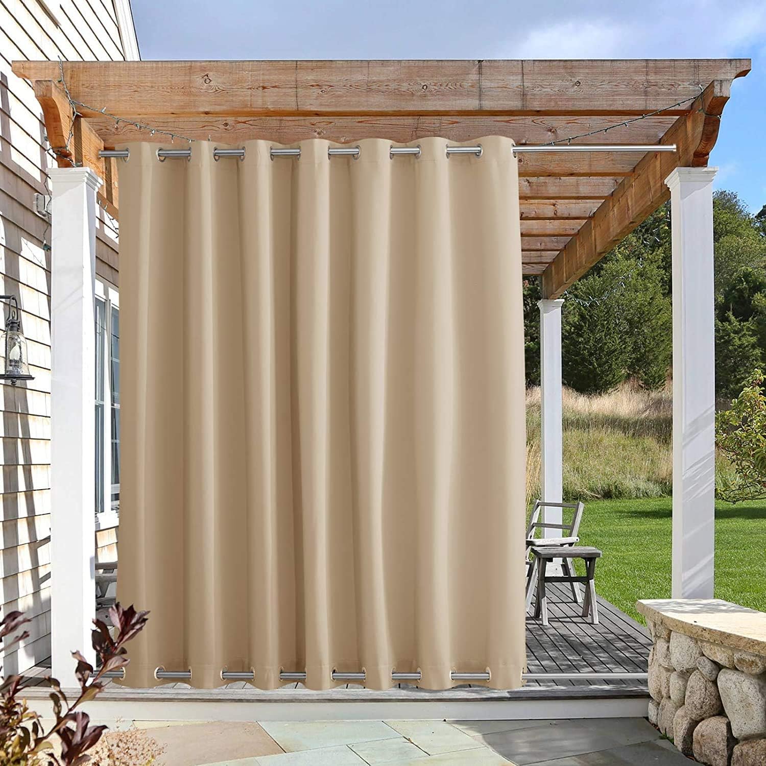NICETOWN Outdoor Curtain, Biscotti Beige