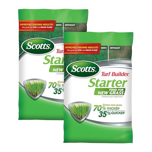 Scotts Turf Builder Starter Fertilizer for New Grass, Use When Planting Seed, 5,000 sq. ft., 15 lbs. (2-Pack)