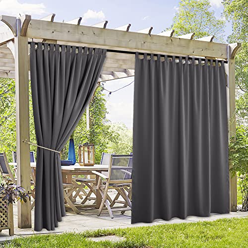 RYB HOME Outdoor Curtains, Grey
