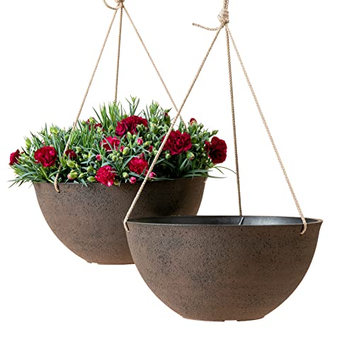 LA JOLIE MUSE Large Hanging Planters (Iron Color)