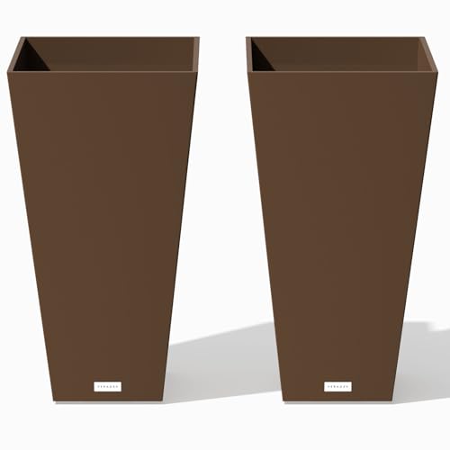 Veradek V-Resin Indoor/Outdoor Taper Planter, 2-Pack (26 inch, Espresso)