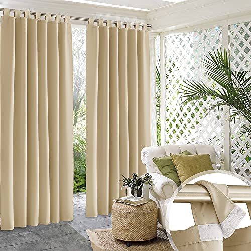 RYB HOME Gazebo Curtains (Beige)
