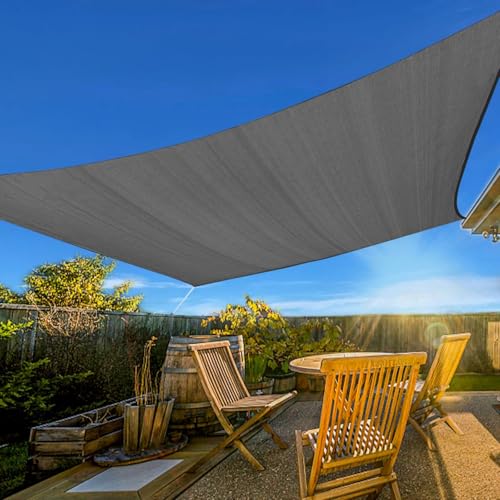 Artpuch Sun Shade Sails Canopy, 185GSM Shade Sail UV Block for Patio Garden Outdoor Facility and Activities (12'x16', Dark Grey)