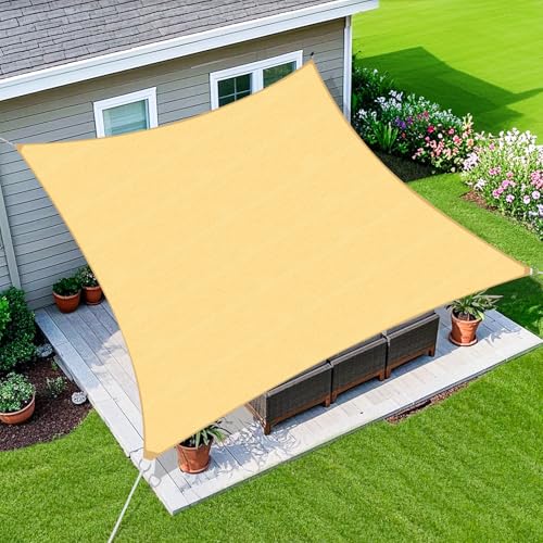 Amagenix Sun Shade Sail 10'X13' Curved Edge Outdoor Shade Canopy Sand Breathable 95% UV Block Shade Cloth for Patio Garden Backyard (We Make Custom Size)