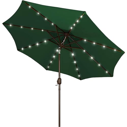 Blissun 9 ft Solar Umbrella (Dark Green)