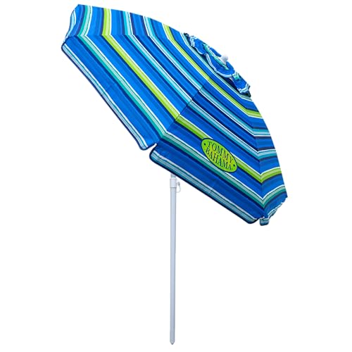 Tommy Bahama 6' UPF 50+ Tilt Beach Umbrella with Integrated Sand Anchor, Wind Vent, and Carry Bag