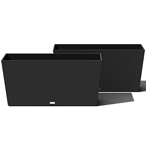 Veradek Pure Series Midori Trough Planter - Large Rectangular Planter for Indoor or Outdoor Deck/Porch | Durable All-Weather Use with Drainage Holes | Modern Decor for Shrubs, Flowers, Small Plants