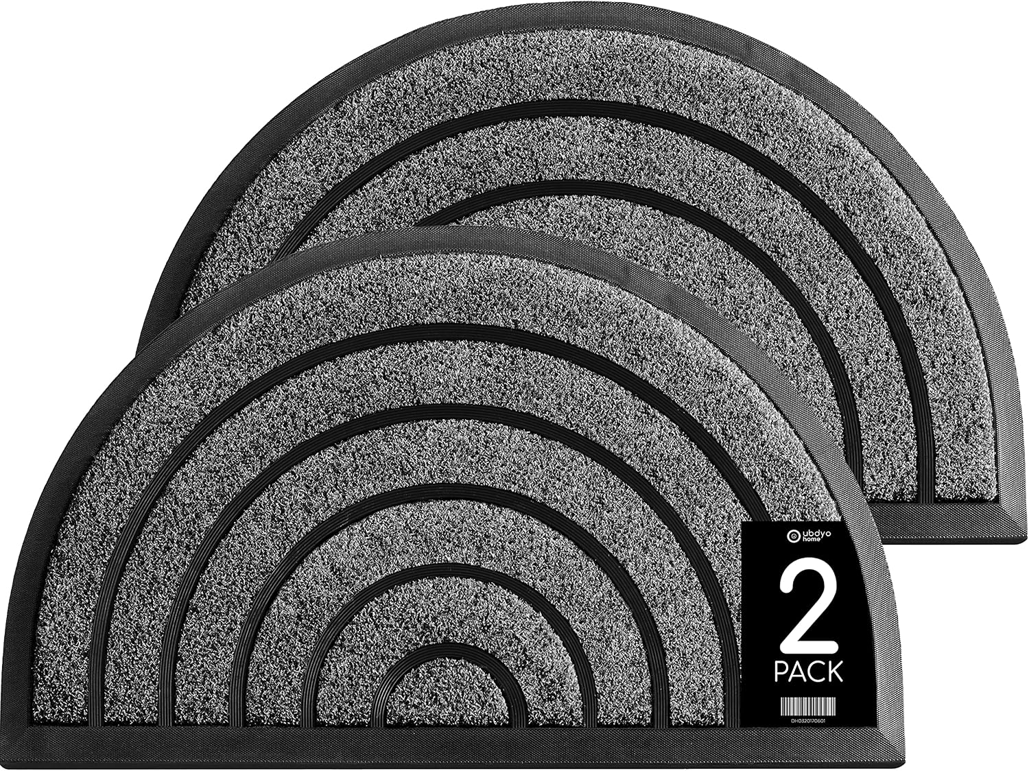 ubdyo 2 Pack Heavy Duty Door Mat - Bright Grey
