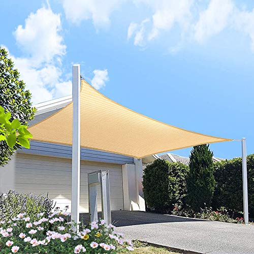 HOMA 21' x 22' Beige Rectangle Sun Shade Sail Canopy, 95% UV Blockage Awning Shelter Fabric Cloth Screen for Patio Outdoor Backyard - Heavy Duty Commercial Grade (Custom Size - Made in USA)