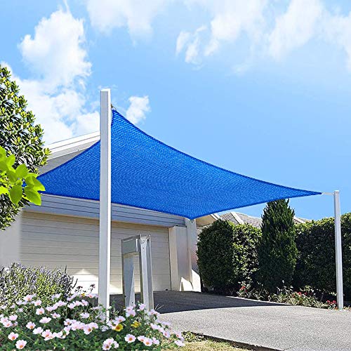 HOMA 22' x 22' Blue Rectangle Sun Shade Sail Canopy, 95% UV Blockage Awning Shelter Fabric Cloth Screen for Patio Outdoor Backyard - Heavy Duty Commercial Grade (Custom Size - Made in USA)