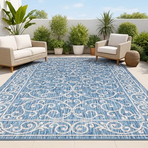 JONATHAN Y Vintage Filigree 9x12 Navy/Gray