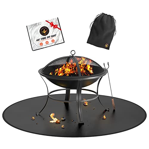 Fire Pit Mats for Under Fire Pit - 48" Fireproof mat, Grill Mats for Outdoor Grill Deck Protector, Grill Mats for Decks, Under Grill Mat, Grill Mats, BBQ Mat for Under BBQ, Patio Mat