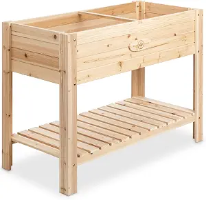 Boldly Growing Cedar Raised Planter Box with Legs  Elevated Wood Raised Garden Bed Kit  Grow Herbs and Vegetables Outdoors  Naturally Rot-Resistant - Unmatched Strength Lasts Years (4x2)