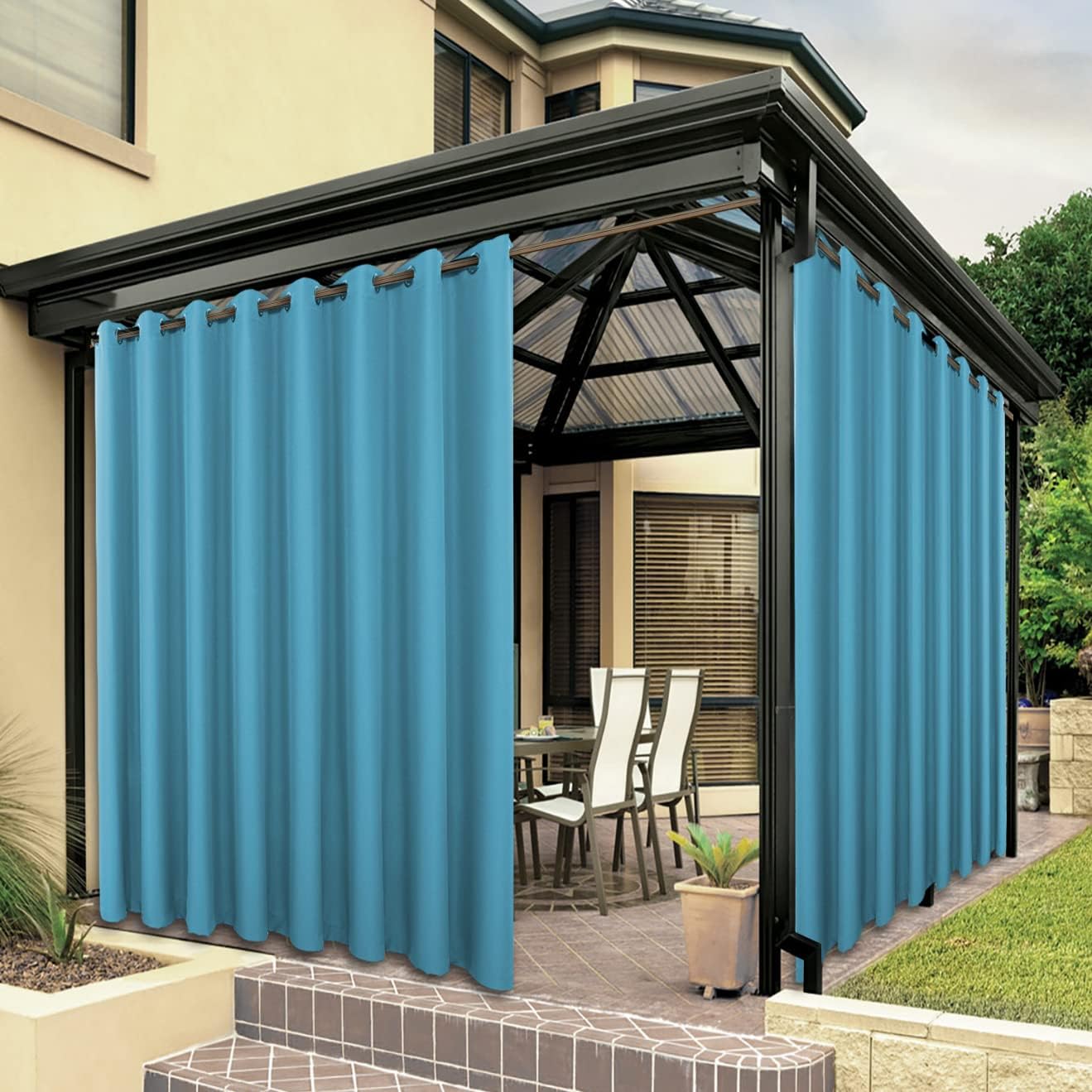BONZER Outdoor Curtain 150W x 84L (Teal)