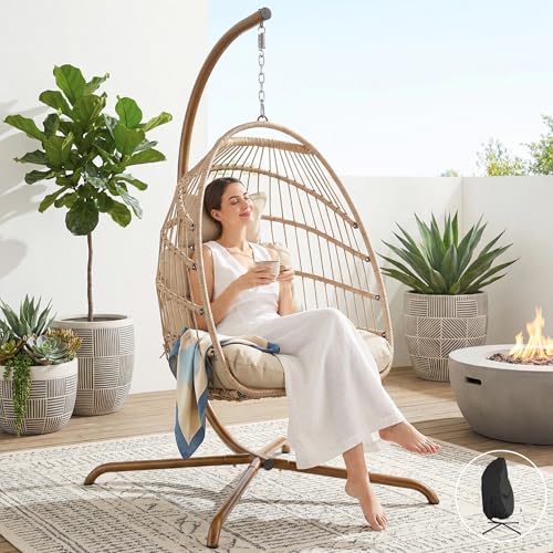 NICESOUL Wicker Hanging Egg Chair