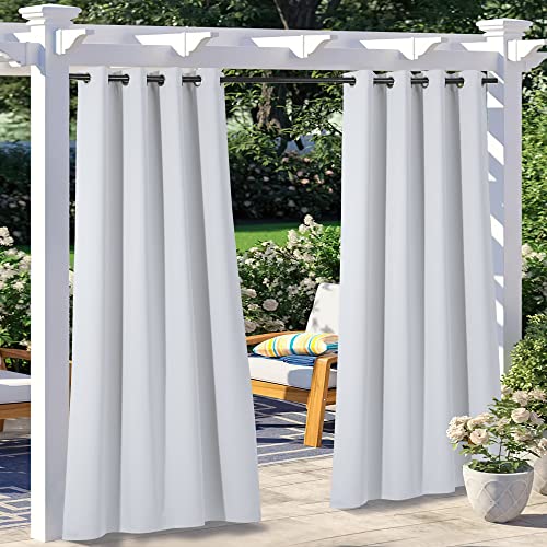 NICETOWN 2 Panels Patio Curtains (Greyish White)