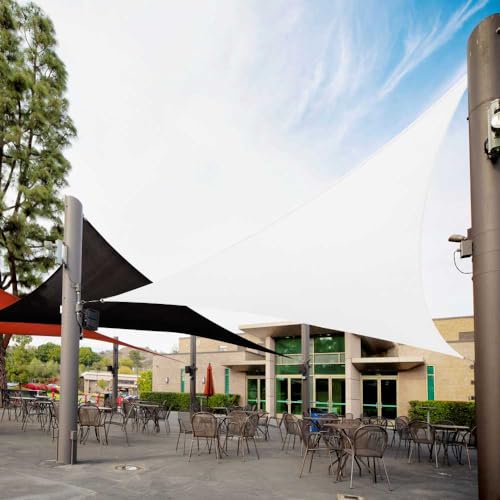 Royal Shade 18' x 18' x 18' White Triangle Sun Shade Sail RS-SLT, 95% UV Blockage, 200GSM Commercial Standard Heavy Duty, Water & Air Permeable Canopy Mesh for Patio (We Make Custom Sizes)