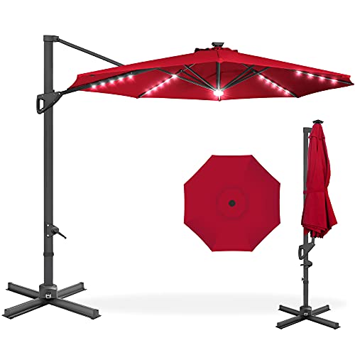 Best Choice Products 10ft Solar LED Cantilever Umbrella